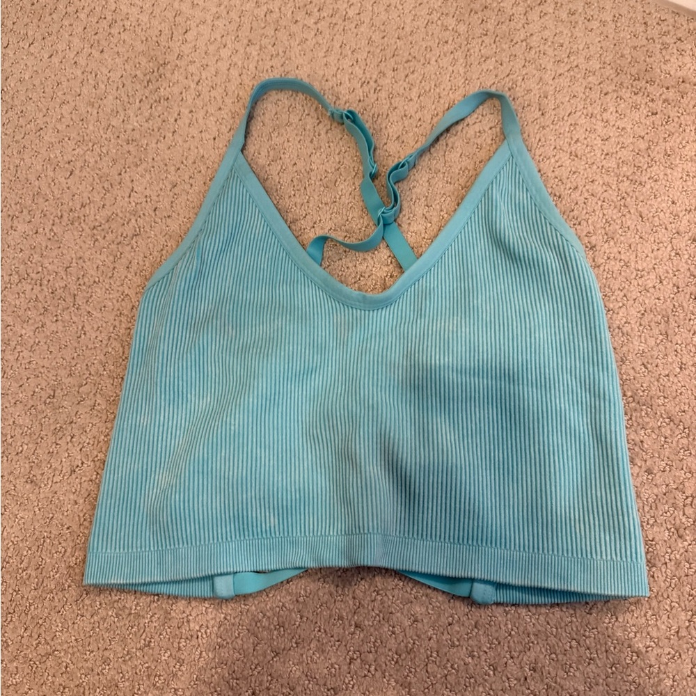 Aerie blue racer back v neck tank size XL